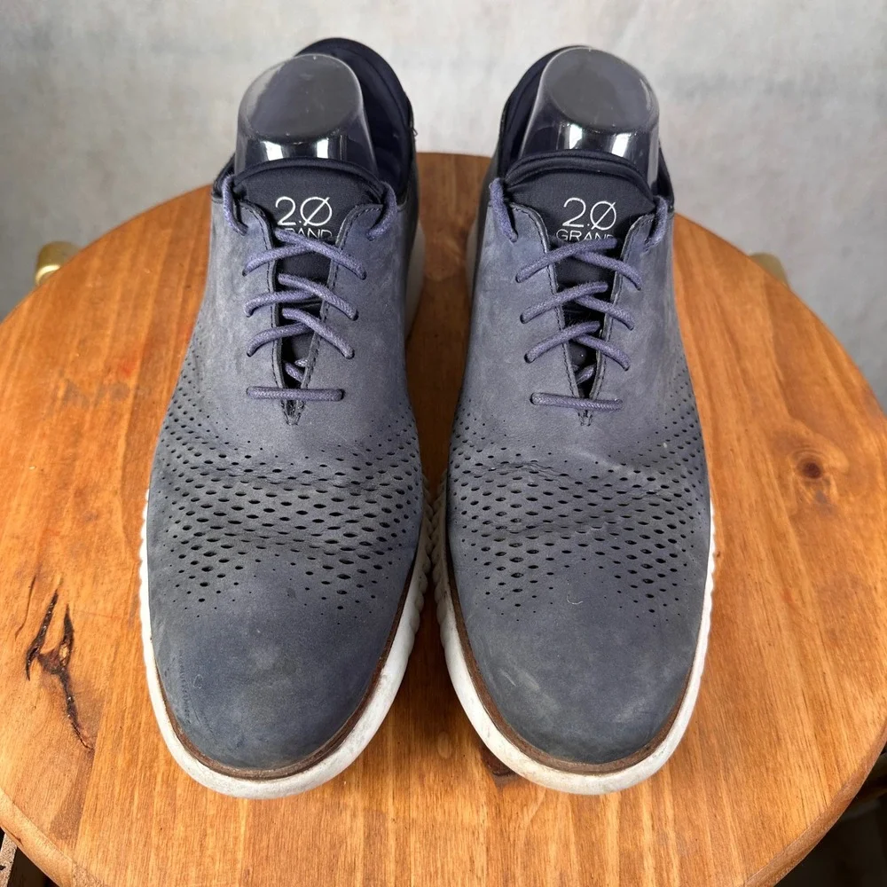 Cole Haan 2.ZeroGrand Oxford Mens 12 Navy Good Laser Wingtip C23806